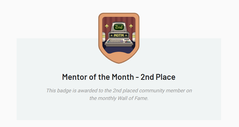 mentor of the month badge