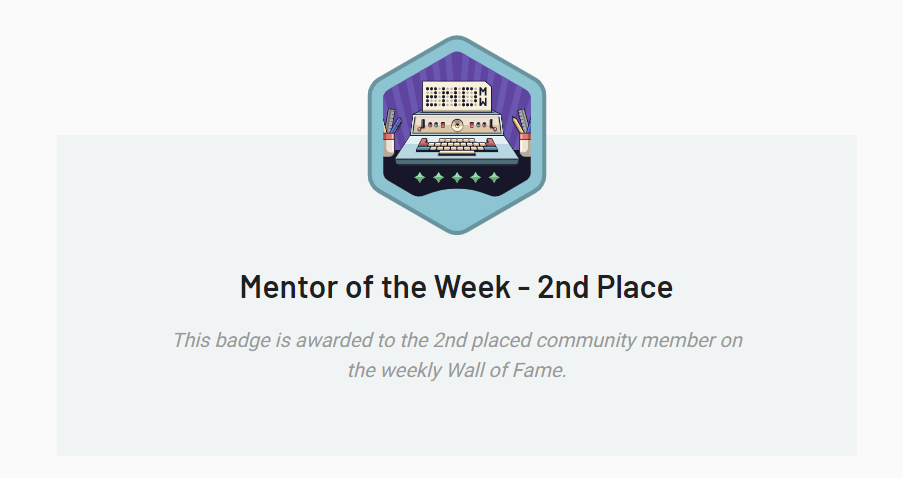 mentor of the week badge 2