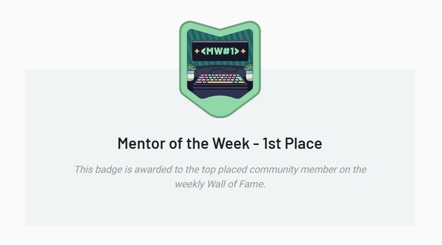 mentor of the week badge 1